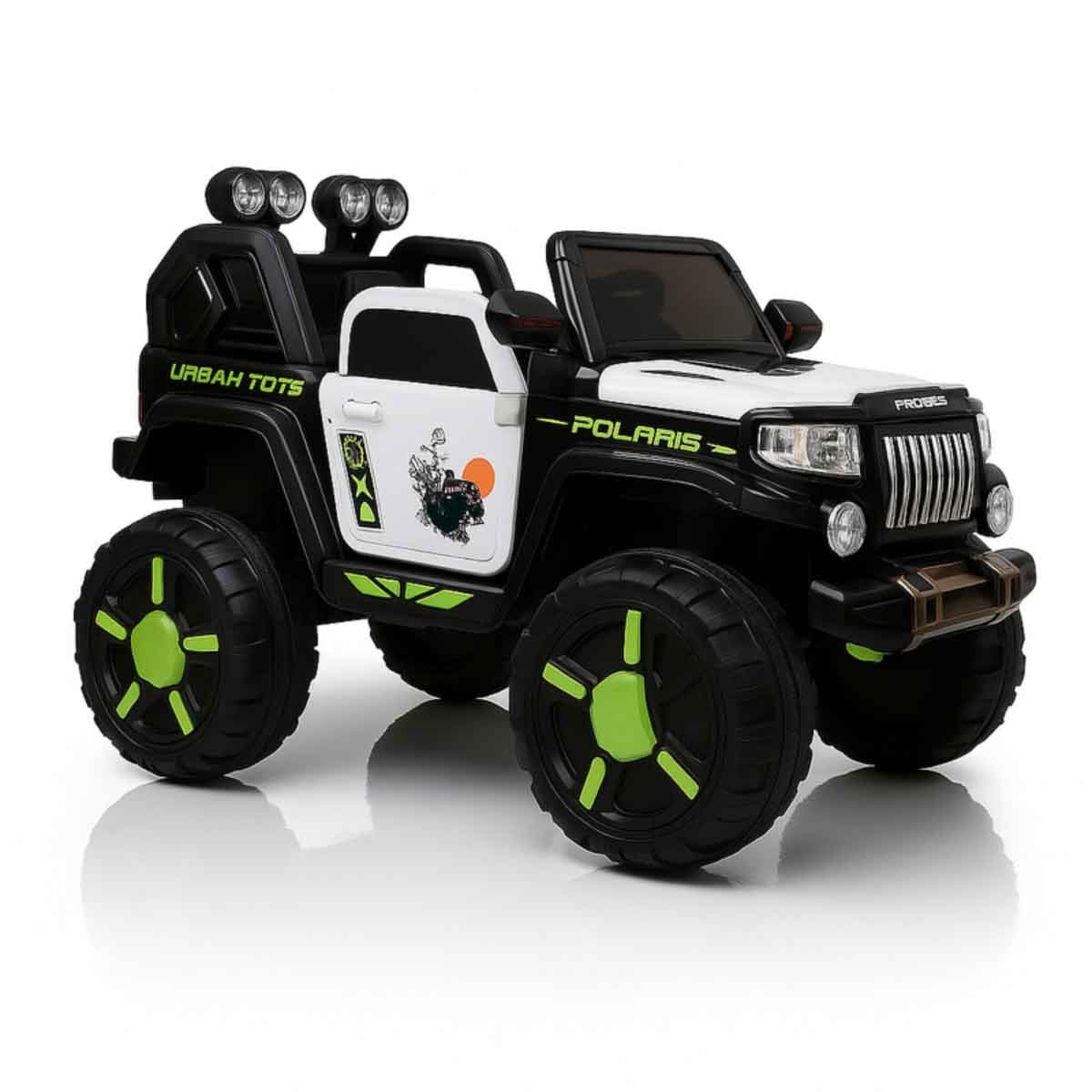 Urban Tots Jeep Pollris Steering Motor Ride-On Jeep Unisex, 5-7 Years