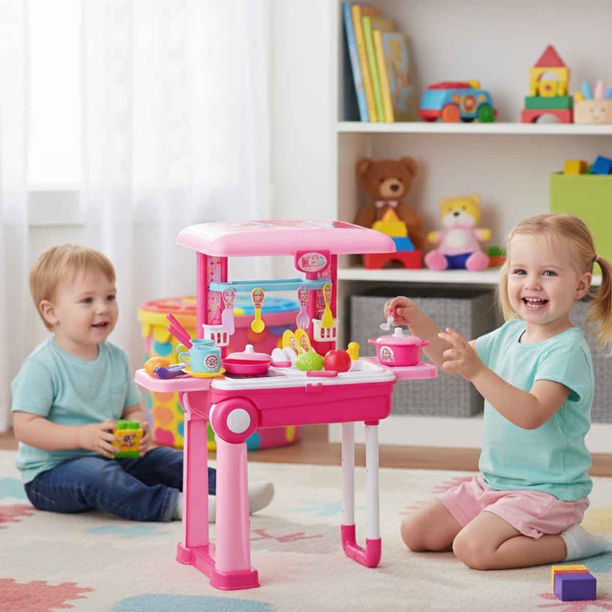 Urban Tots Realistic Trolley Kitchen Role-Play Set Girls, 3-4 Years