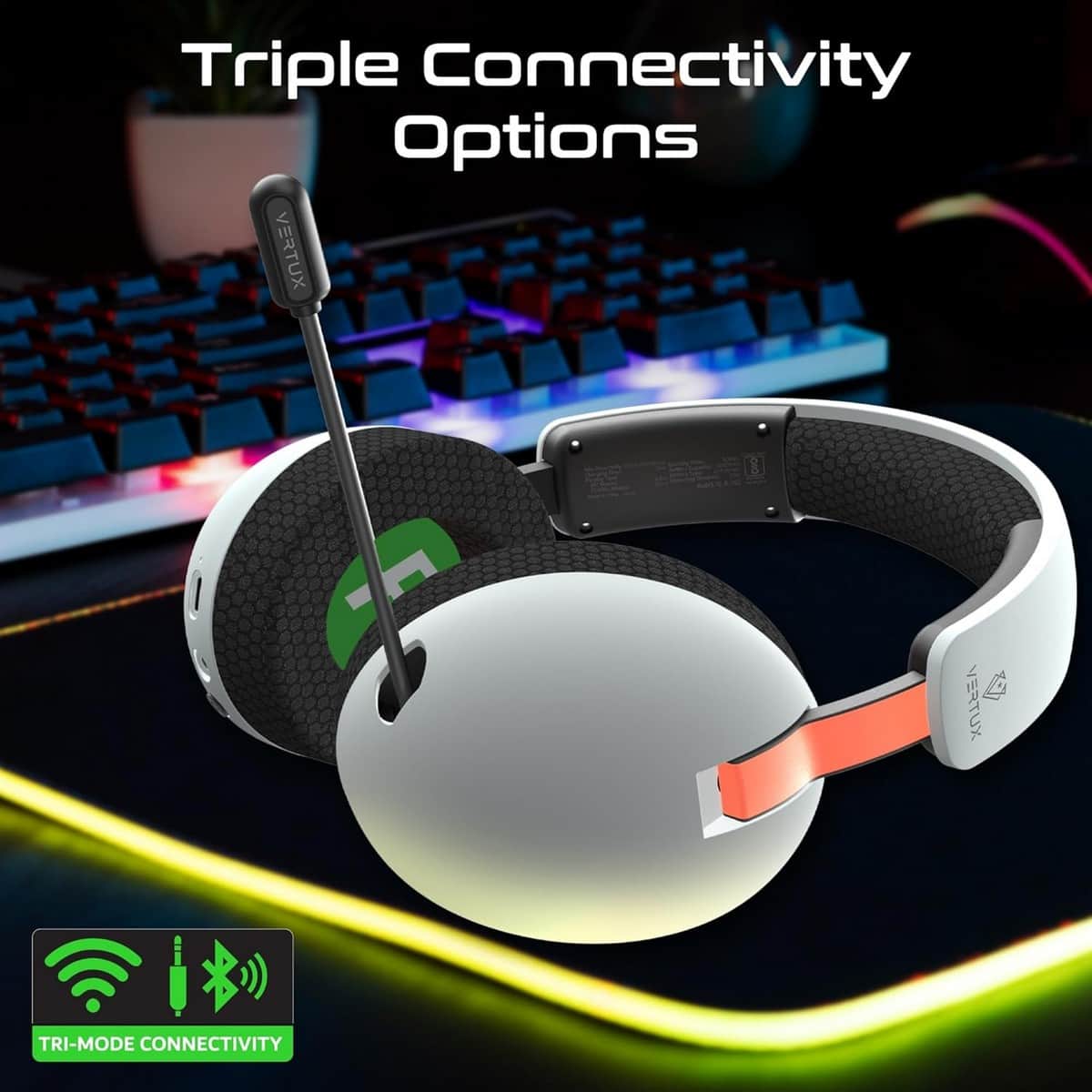 Vertux BB-8 High-Fidelity Wireless Over-Ear Gaming Headset