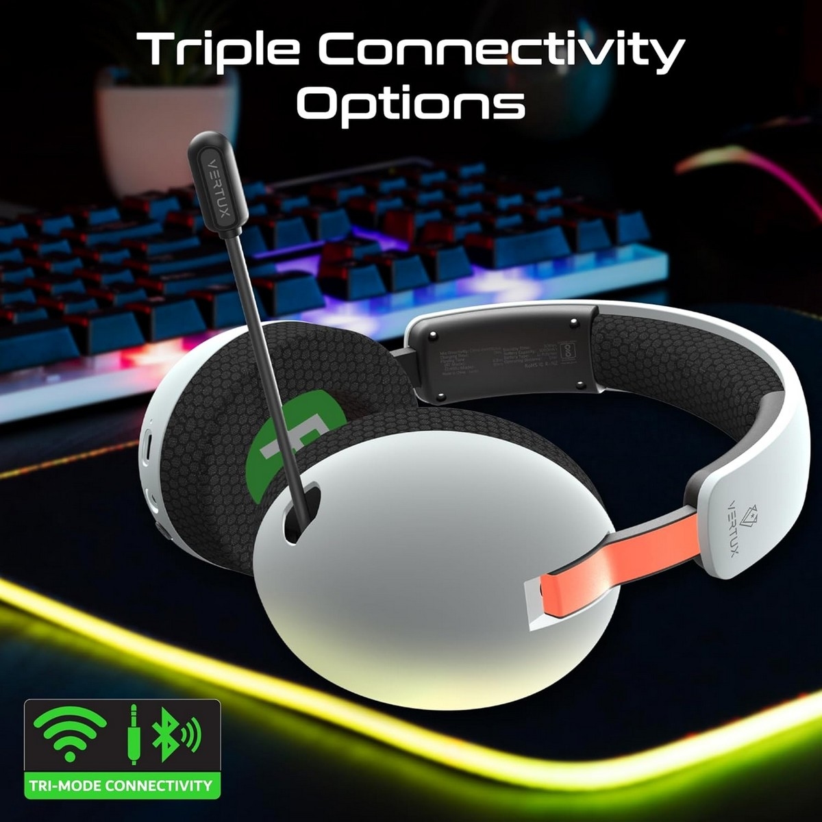 Vertux BB-8 High-Fidelity Wireless Over-Ear Gaming Headset