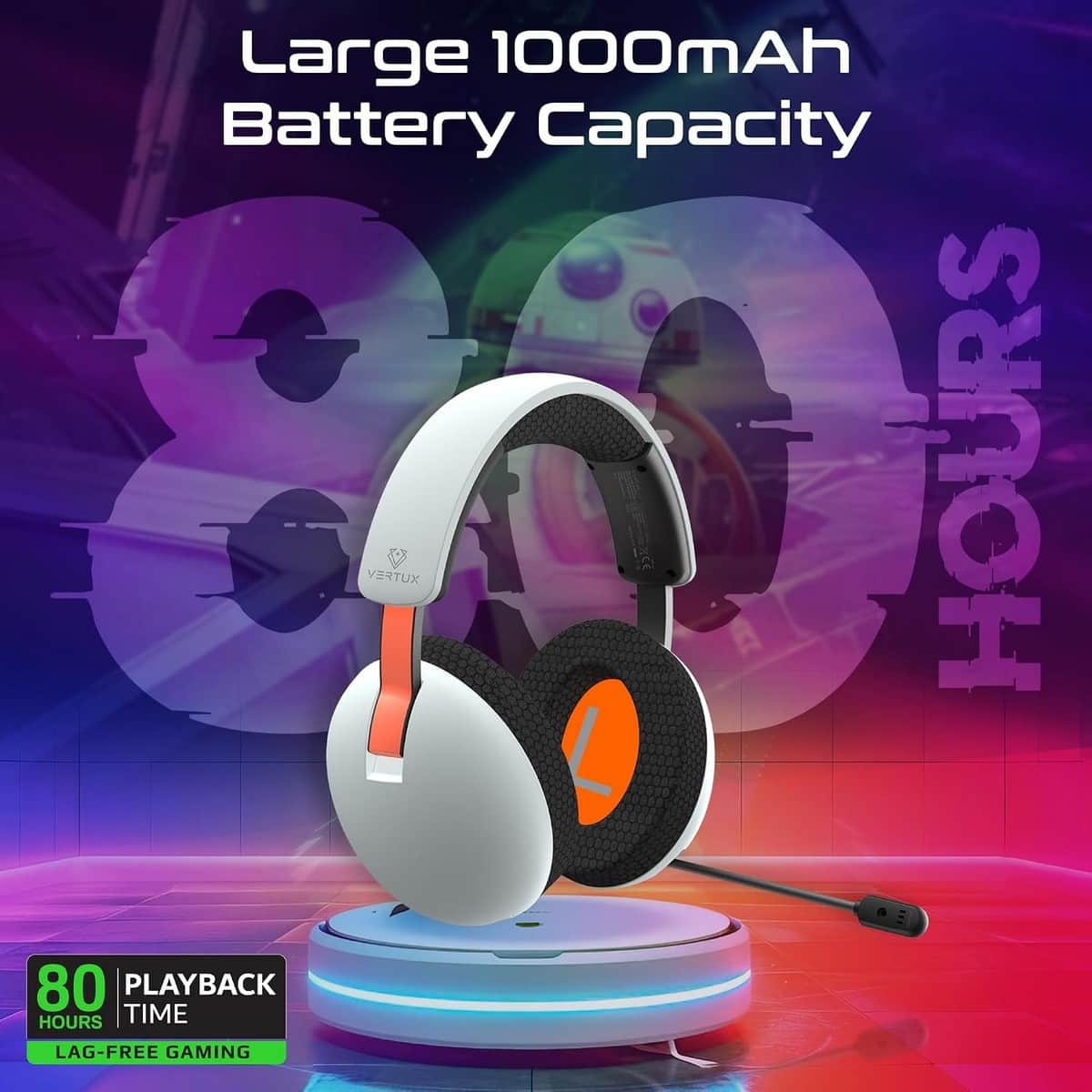 Vertux BB-8 High-Fidelity Wireless Over-Ear Gaming Headset