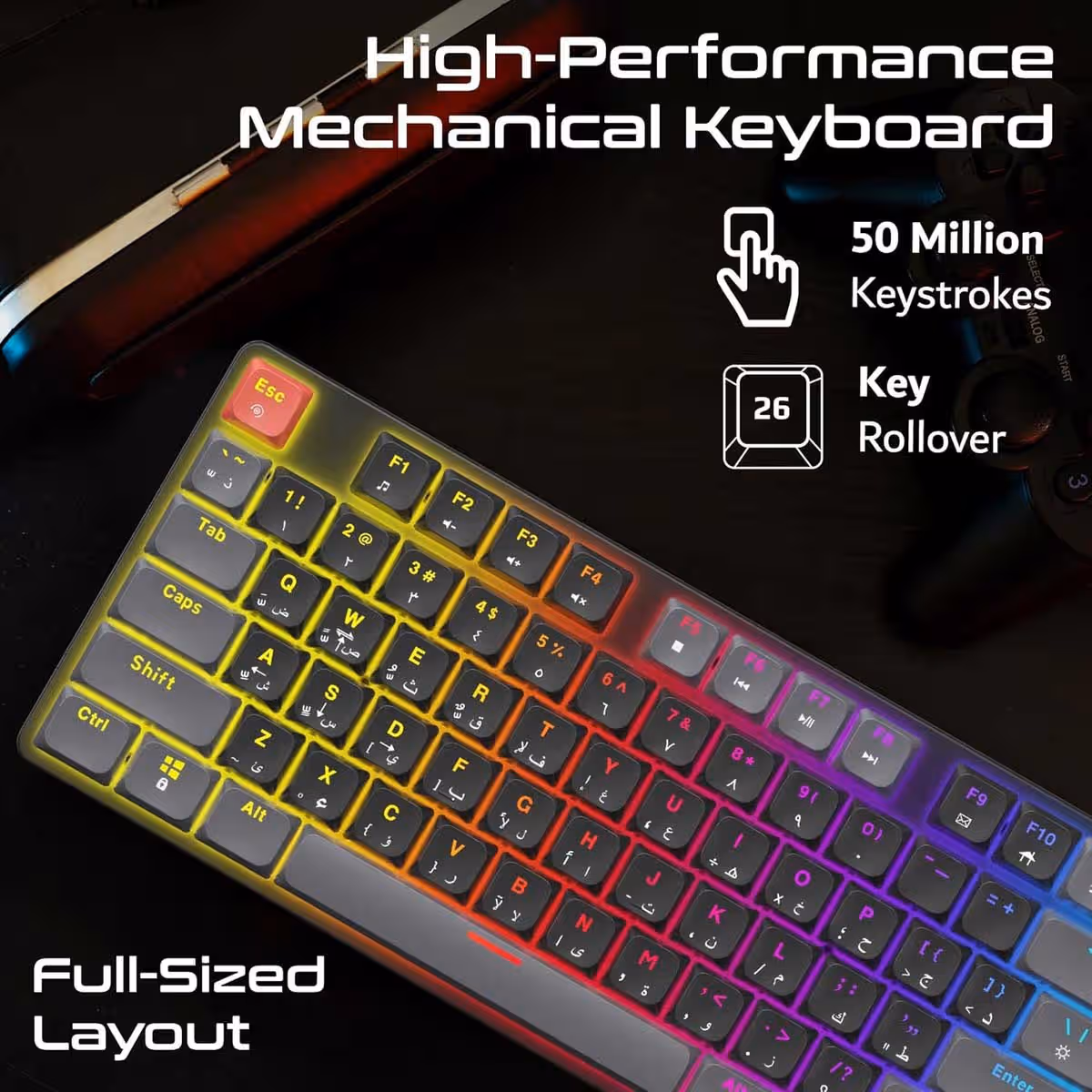 Vertux Full-Size Mechanical Wireless Gaming Keyboard