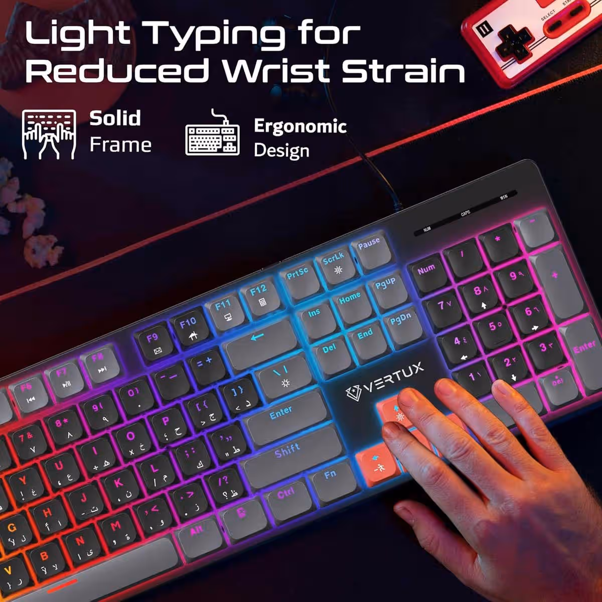 Vertux Full-Size Mechanical Wireless Gaming Keyboard