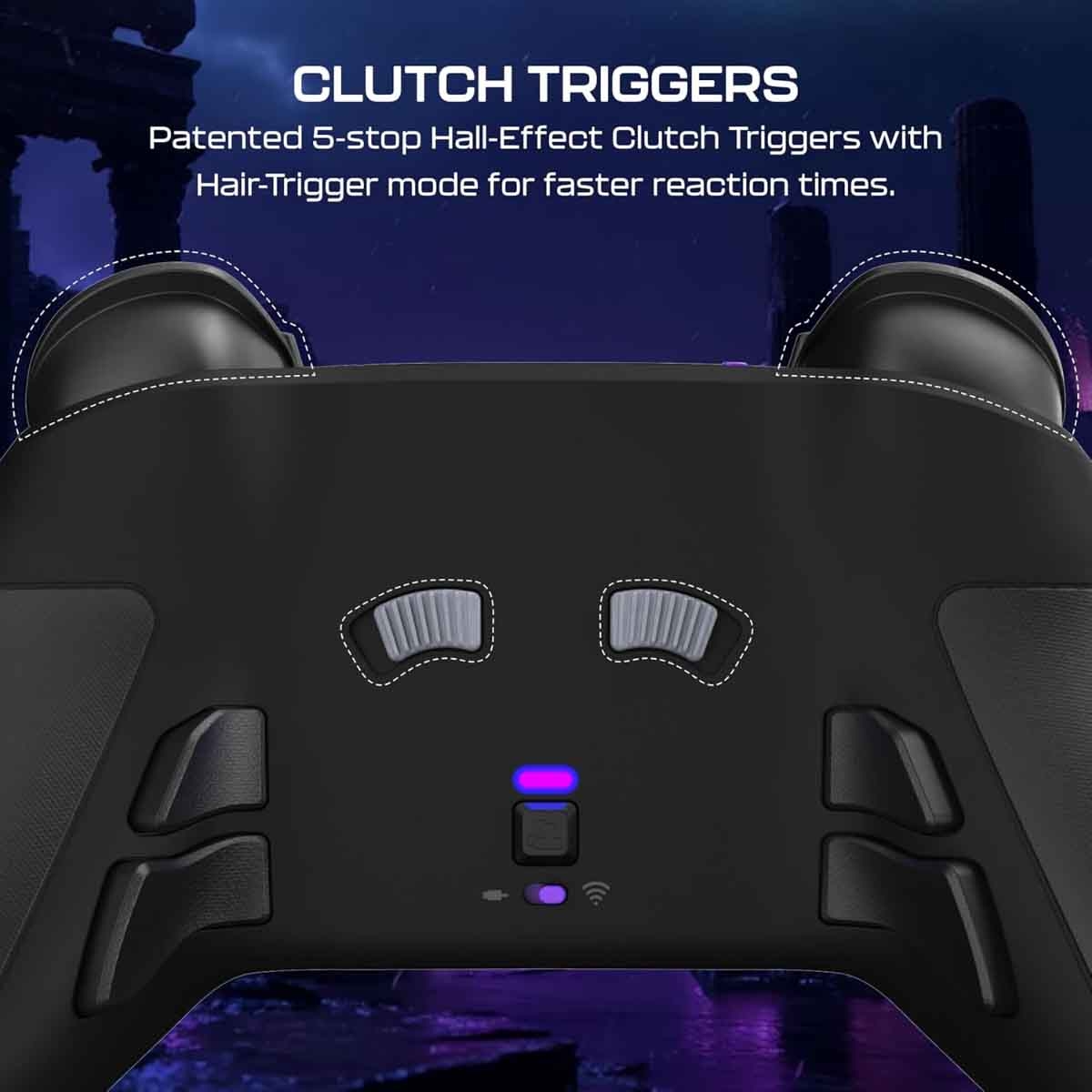 فيكتركس أسود وحدة تحكم ألعاب لاسلكية برو بي إف جي ريلودد