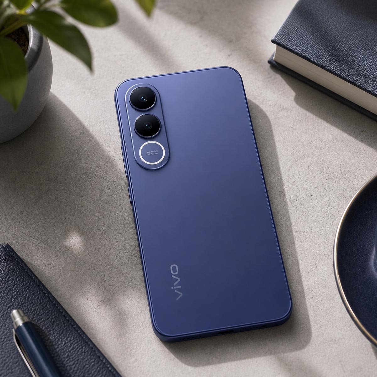 فيفو V70 FE 5G (8 جيجابايت رام، سعة 256 جيجابايت)، إصدار السعودية - أزرق محيطي مع سماعات TWS + شاحن + حافظة حماية - حزمة متكاملة