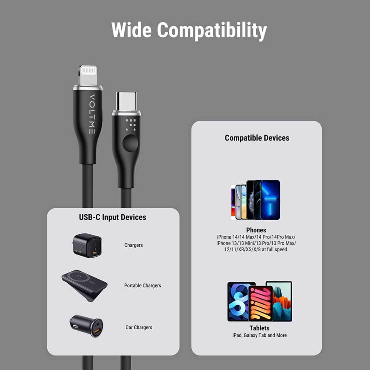 Voltme Moss Series 30W USB-C to Lightning Cable