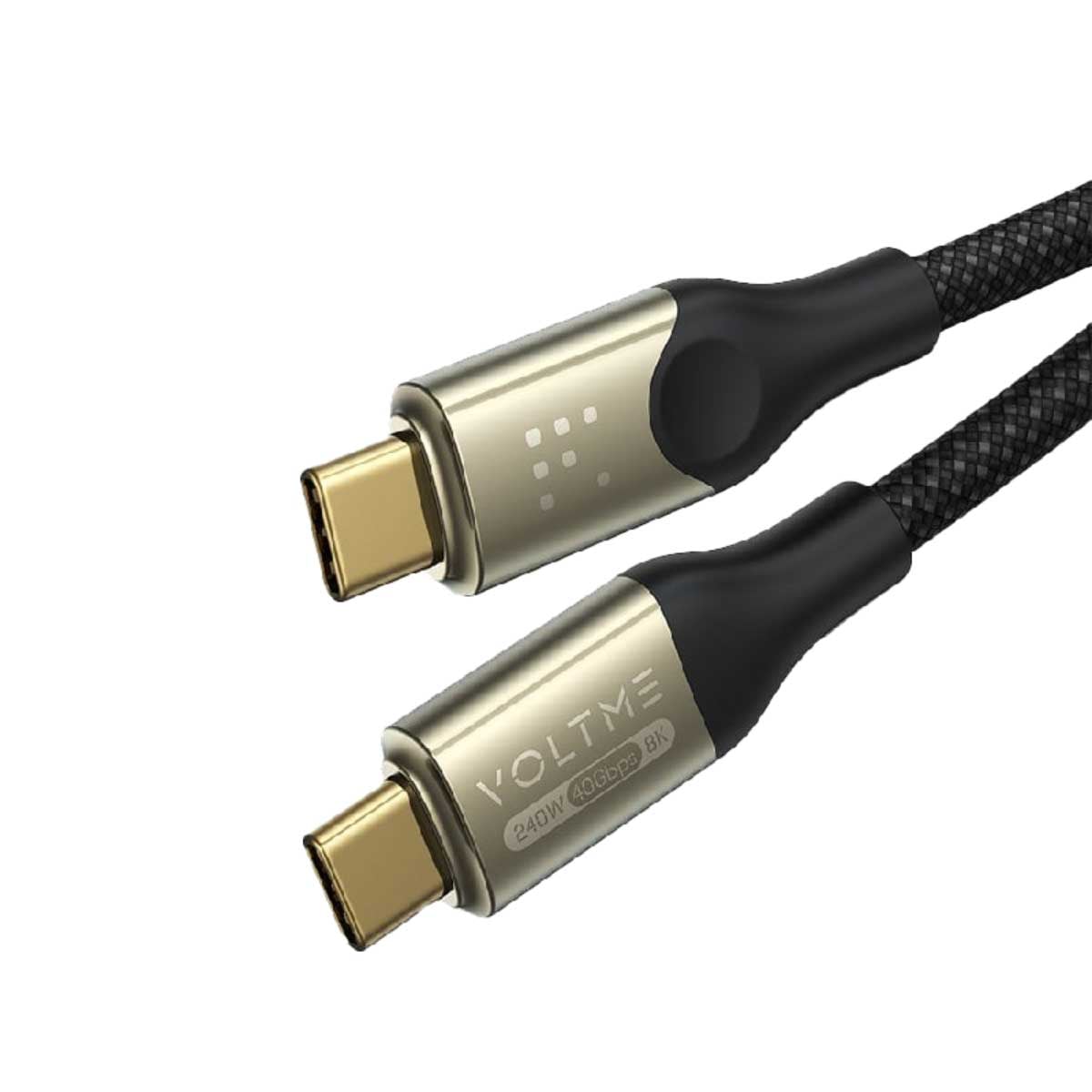 فولتمي كابل باور لينك يوترون سيريز أسود من النايلون USB-C إلى USB-C بطول 1.2 متر وقدرة 240W