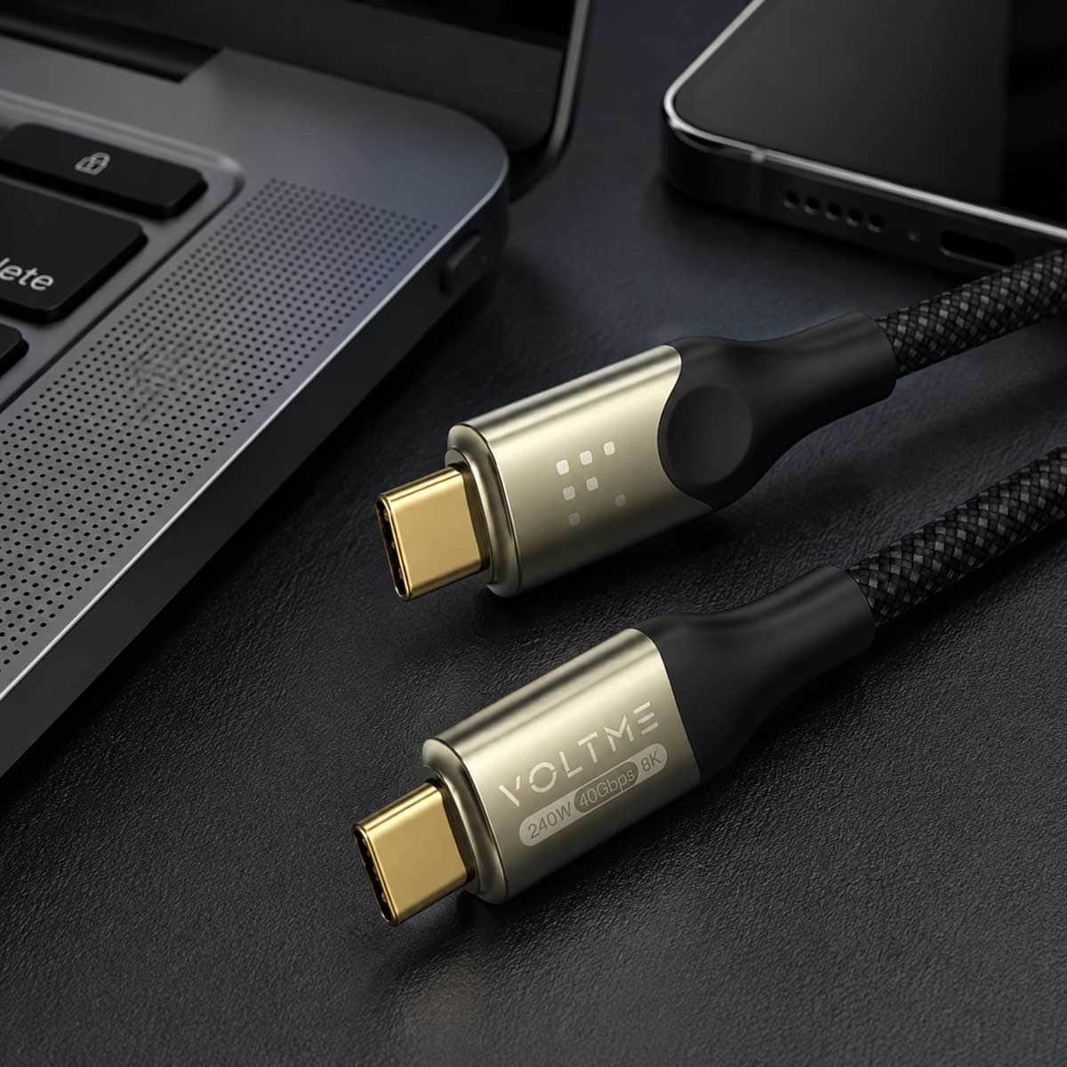 Voltme 1.2m PowerLink Utron Series 240W Nylon USB-C to USB-C Cable
