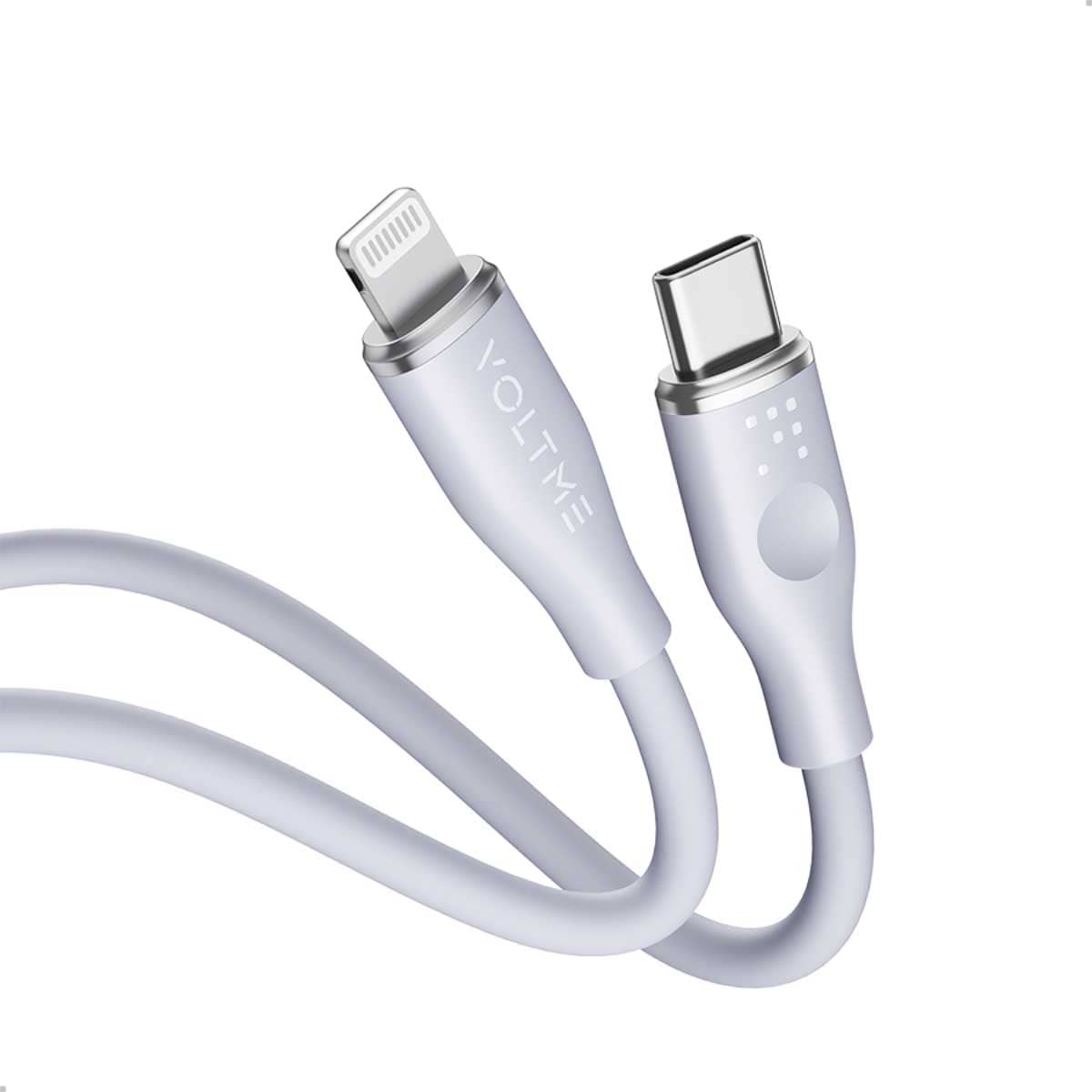 فولتمي كابل موس سيريز رمادي USB-C إلى Lightning بطول 1.2 متر وقدرة 30W