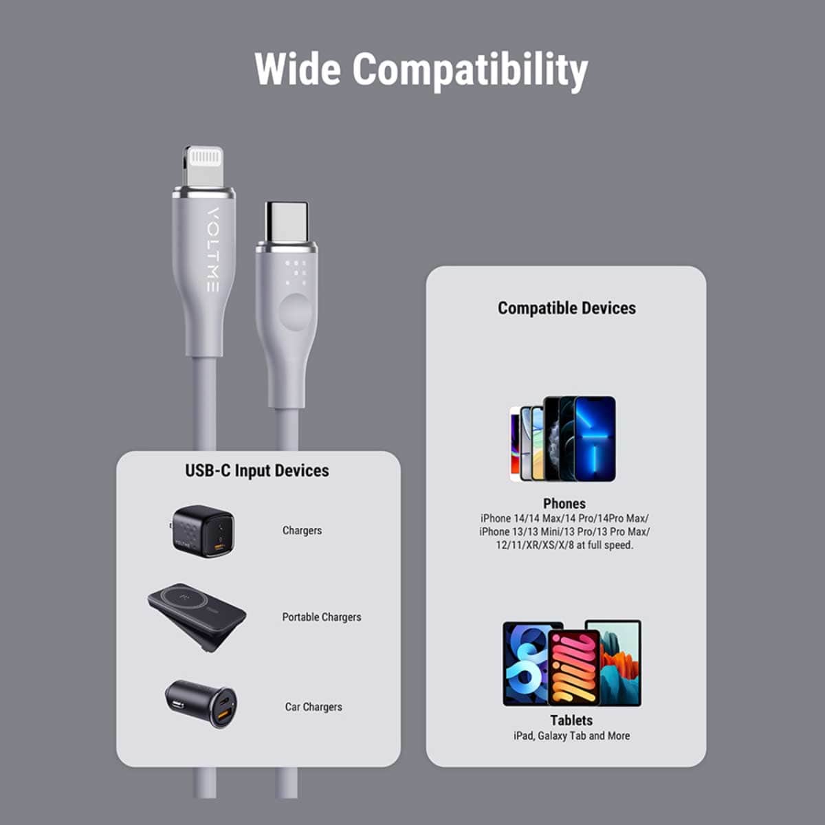 Voltme Moss Series 30W USB-C to Lightning Cable