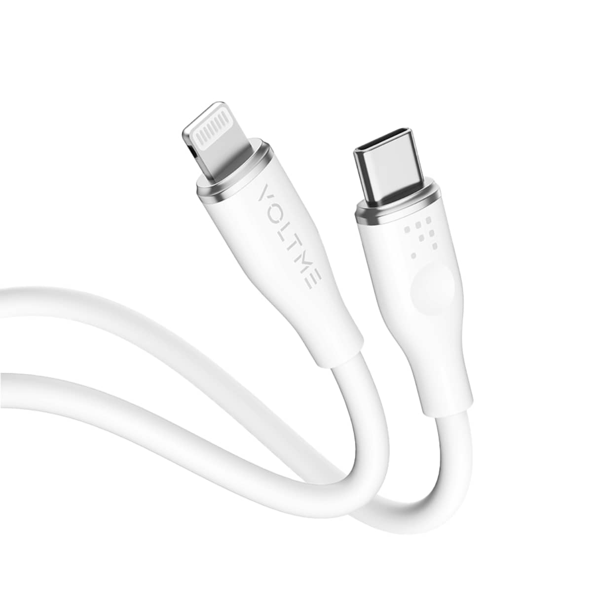 فولتمي كابل موس سيريز أبيض USB-C إلى Lightning بطول 1.2 متر وقدرة 30W