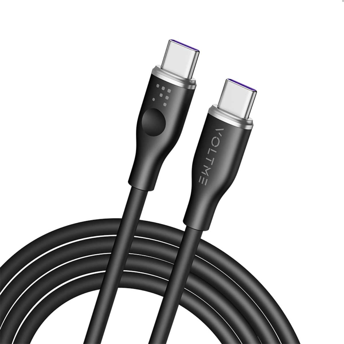 فولتمي كابل موس سيريز أسود USB-C إلى USB-C بطول 1.8 متر وقدرة 100W