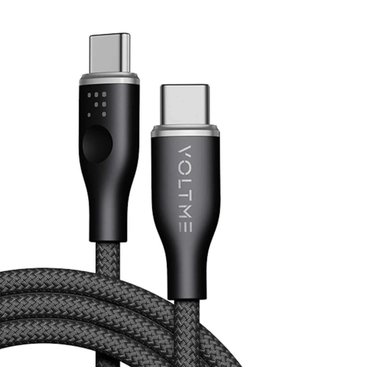 فولتمي كابل راج سيريز أسود من النايلون USB-C إلى USB-C بطول 1.8 متر وقدرة 60W
