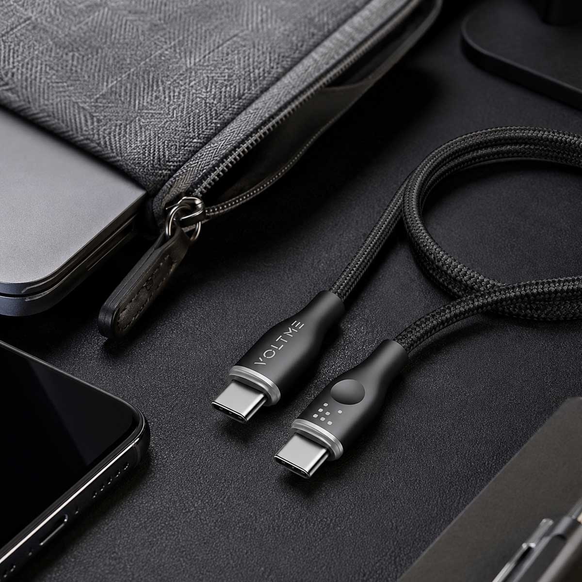 فولتمي كابل راج سيريز USB-C إلى USB-C من النايلون بقدرة 60W
