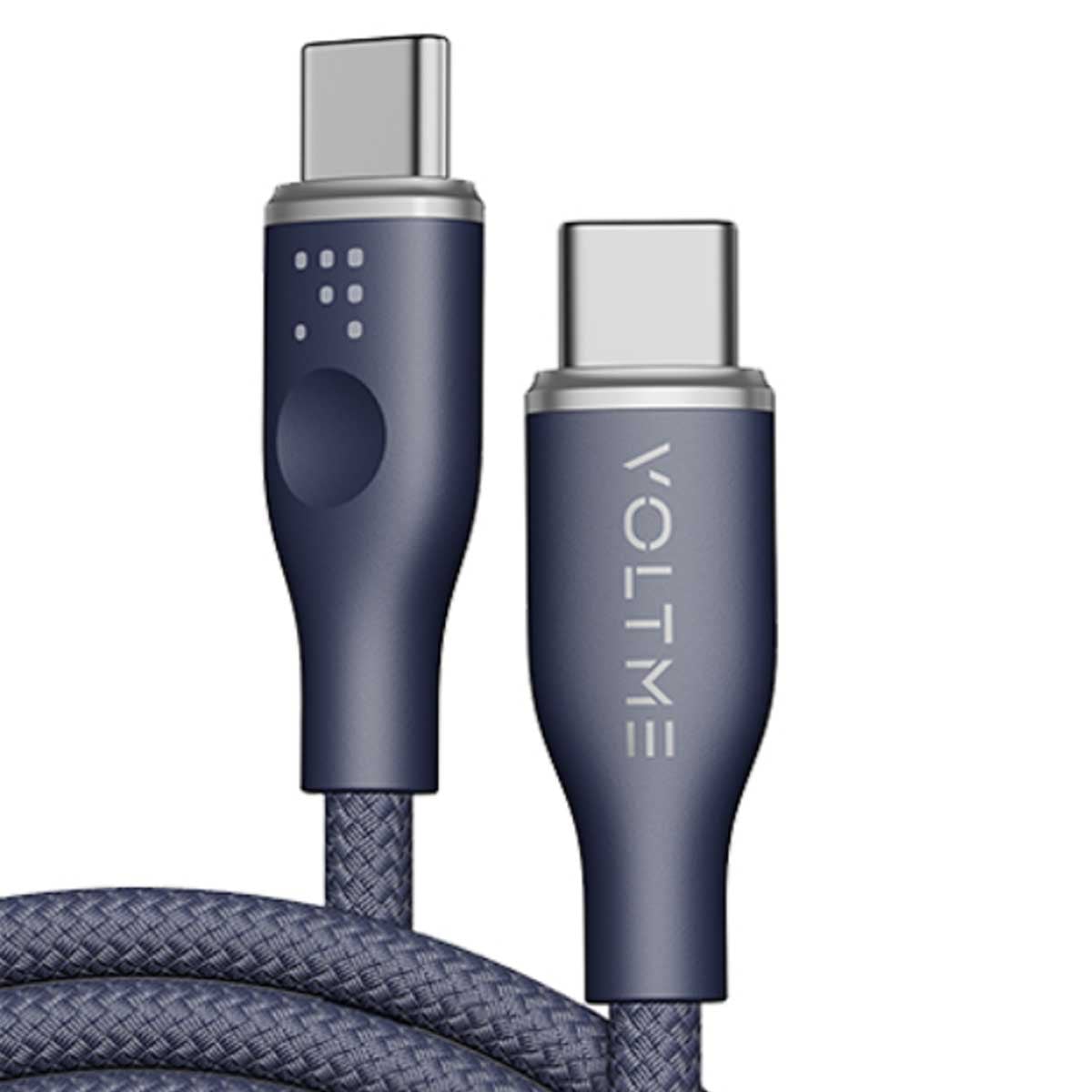 فولتمي كابل راج سيريز أزرق من النايلون USB-C إلى USB-C بطول 1.8 متر وقدرة 60W