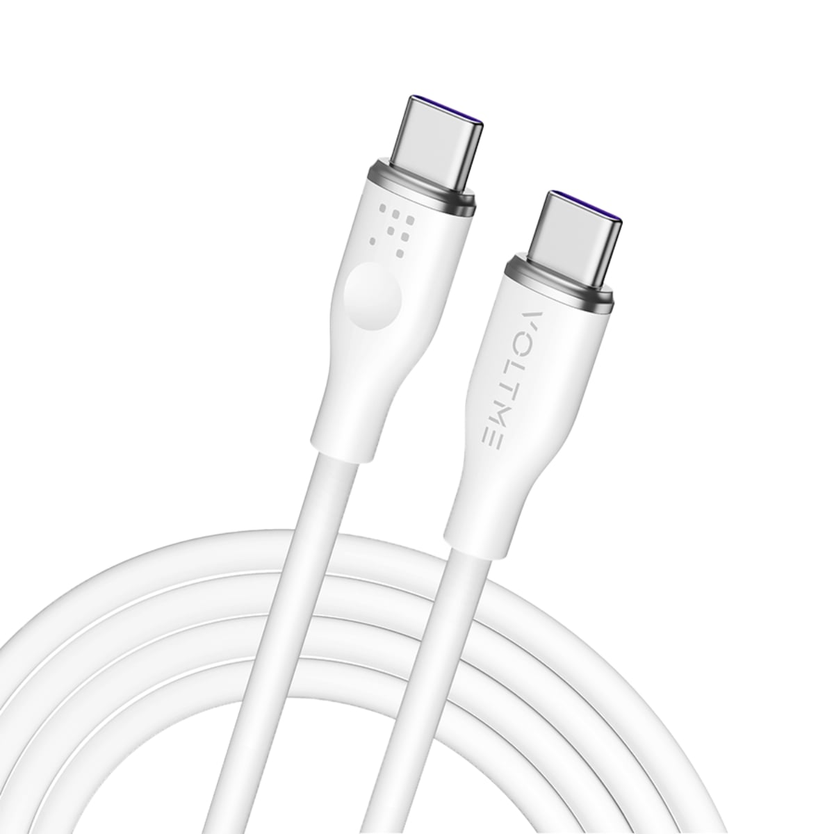 فولتمي كابل موس سيريز أبيض USB-C إلى USB-C بطول 1.8 متر وقدرة 100W