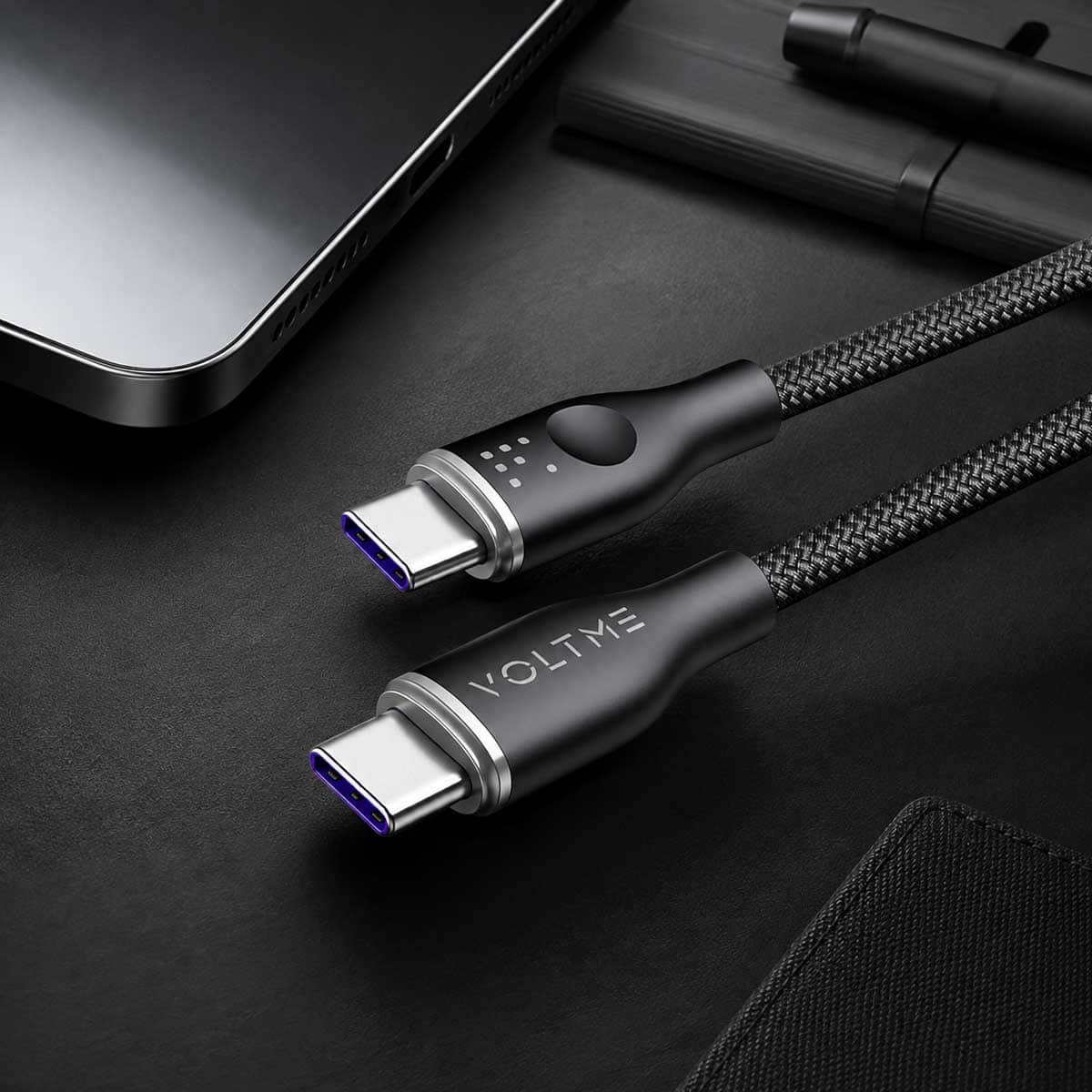 فولتمي كابل راج سيريز USB-C إلى USB-C من النايلون بقدرة 100W