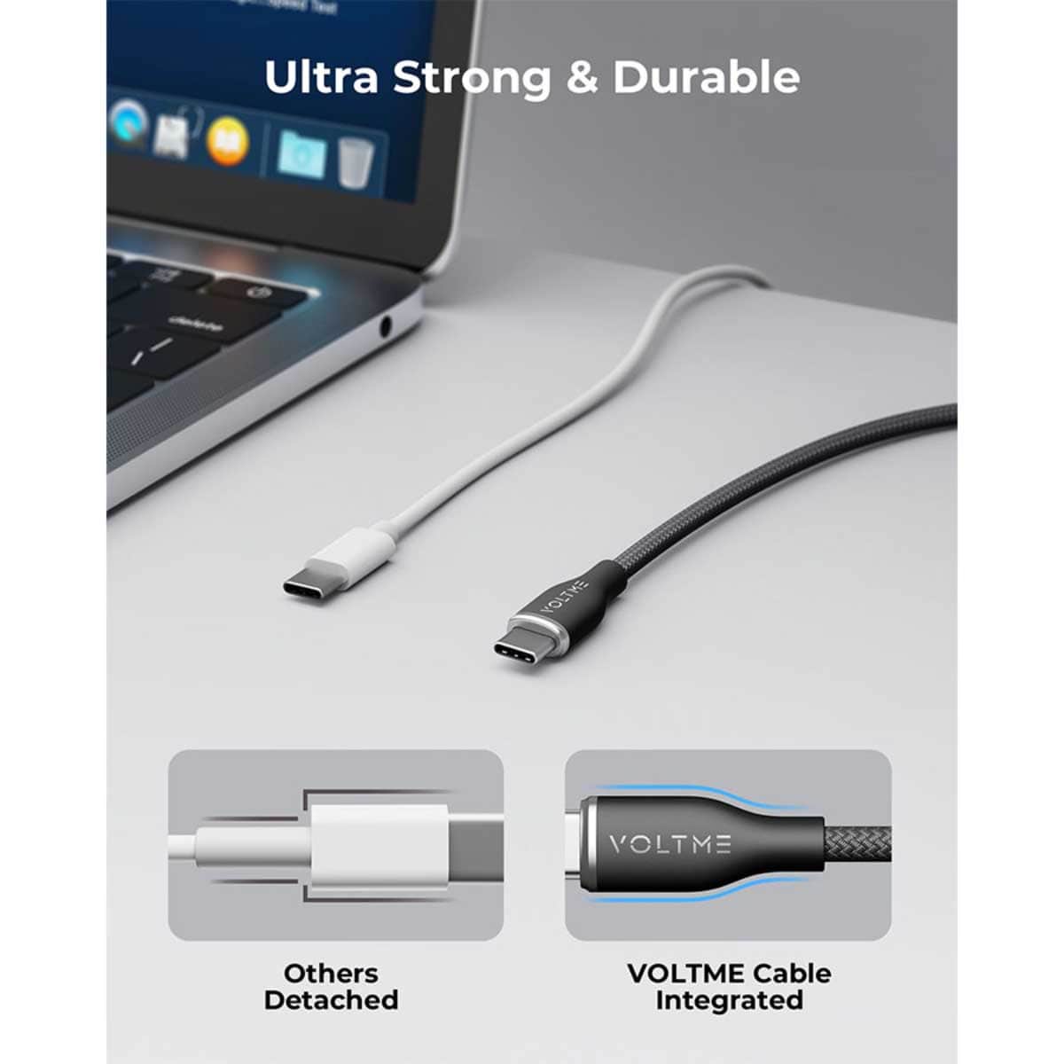 فولتمي كابل راج سيريز USB-C إلى USB-C من النايلون بقدرة 60W