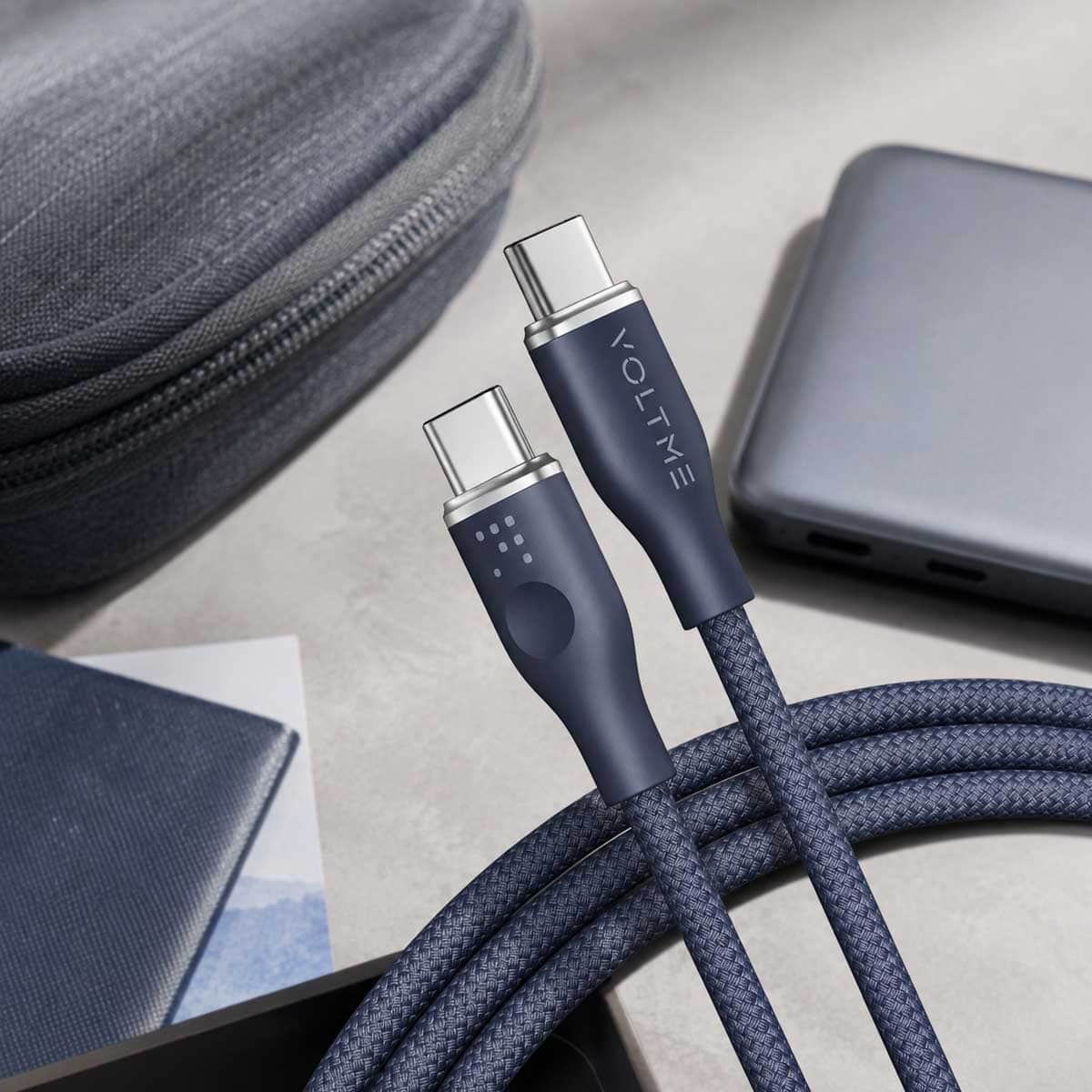فولتمي كابل راج سيريز USB-C إلى USB-C من النايلون بقدرة 100W