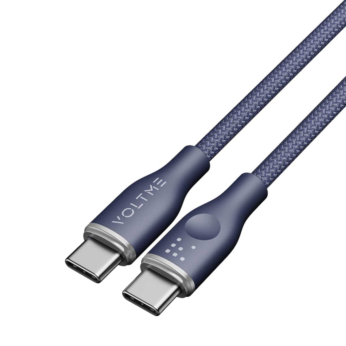Voltme 1m Blue Rugg Series 60W Nylon USB-C to USB-C Cable