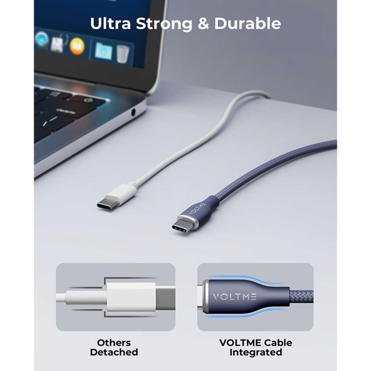 فولتمي كابل راج سيريز USB-C إلى USB-C من النايلون بقدرة 60W