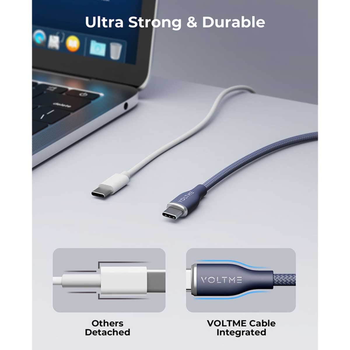 فولتمي كابل راج سيريز USB-C إلى USB-C من النايلون بقدرة 60W