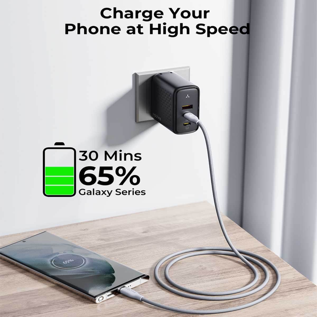 Voltme Rugg Series 60W Nylon USB-C to USB-C Cable