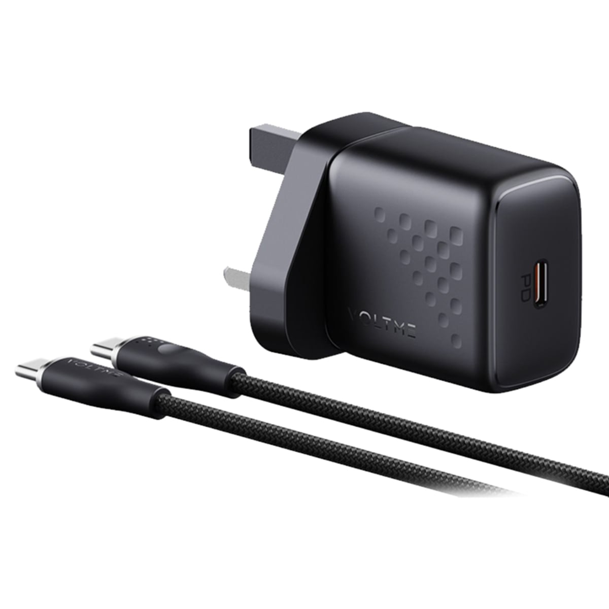Voltme Black Revo Lite 30W Wall Charger with USB-C Cable