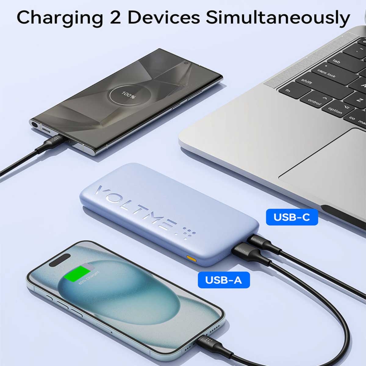 فولتمي باور بانك هايبر كور بسعة 10000mAh وقدرة 22.5W