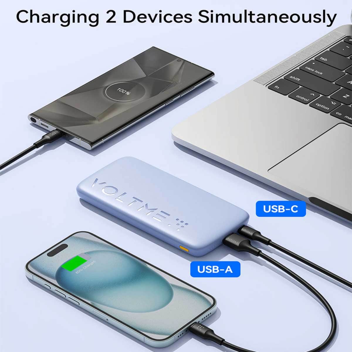 فولتمي باور بانك هايبر كور بسعة 10000mAh وقدرة 22.5W