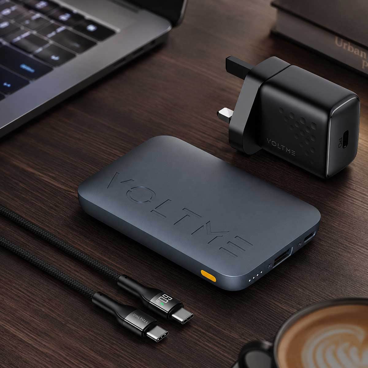 Voltme Deep Blue Hypercore 10000mAh Power Bank, Wall Charger & Cable Kit