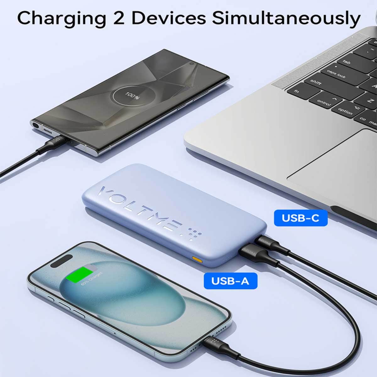 فولتمي باور بانك هايبر كور بسعة 10000mAh وقدرة 22.5W