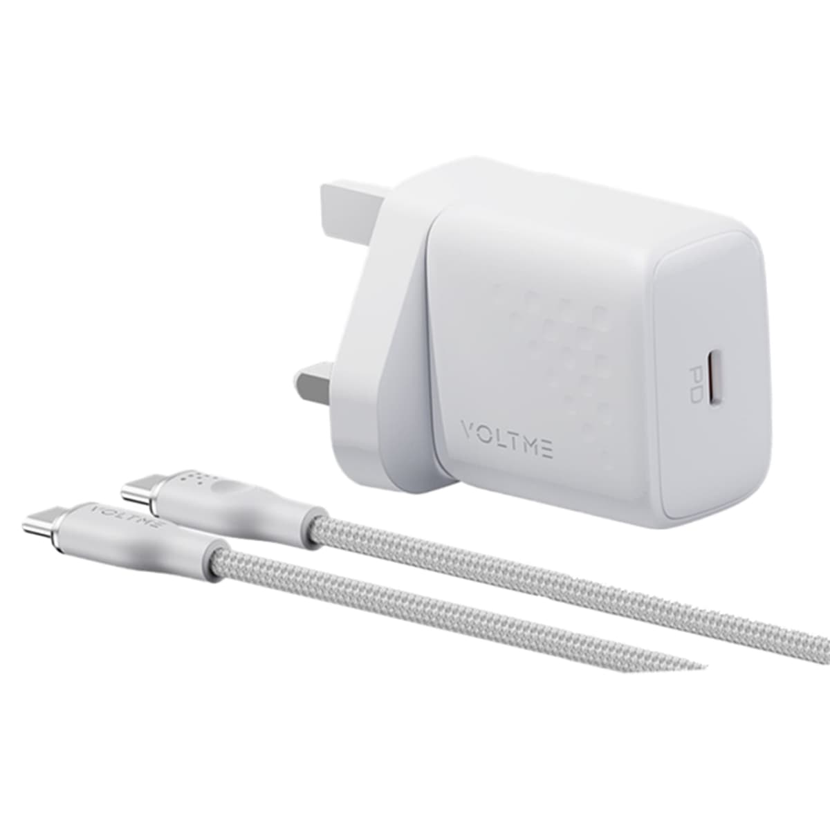 Voltme White Revo Lite 30W Wall Charger with USB-C Cable