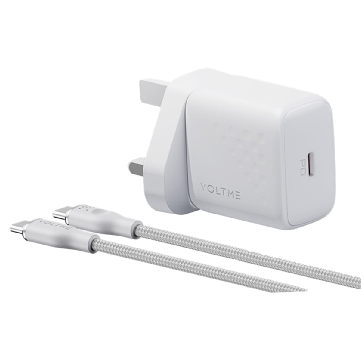 Voltme White Revo Lite 30W Wall Charger with USB-C Cable