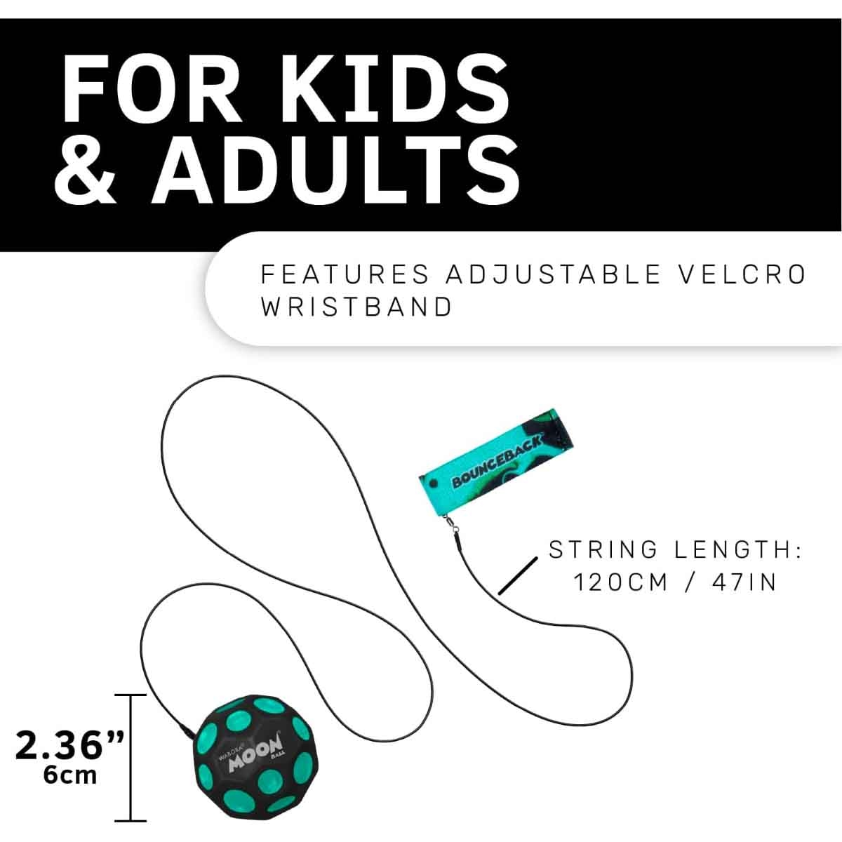 Waboba Returning Moon Assorted Bounceball Unisex, 5-7 Years