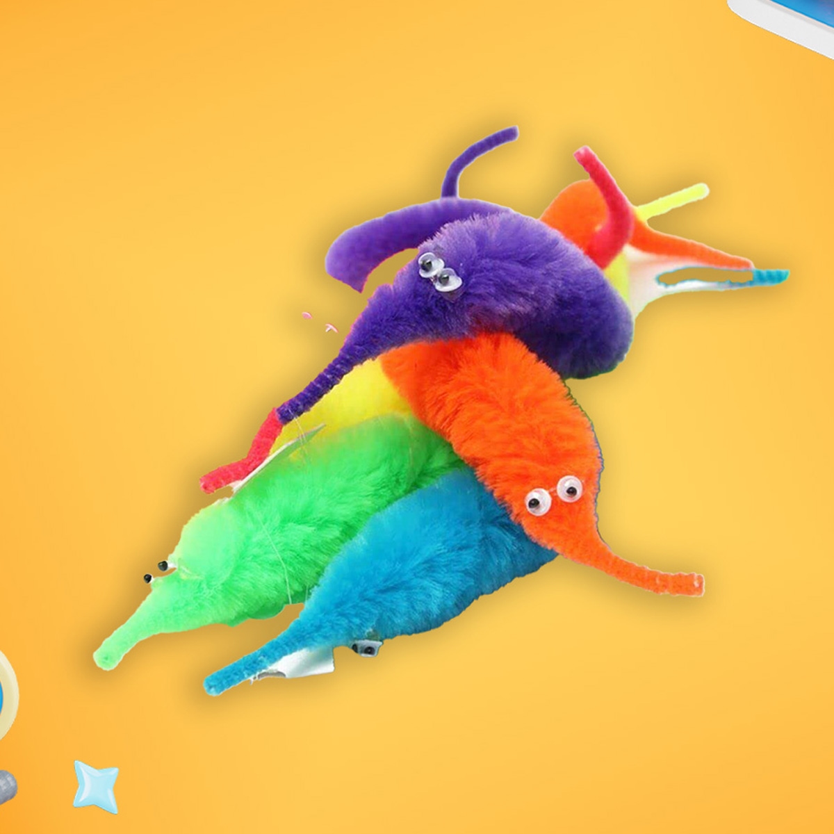 Wacky The Magic Assorted Worm Figure Unisex, 3-4 Years