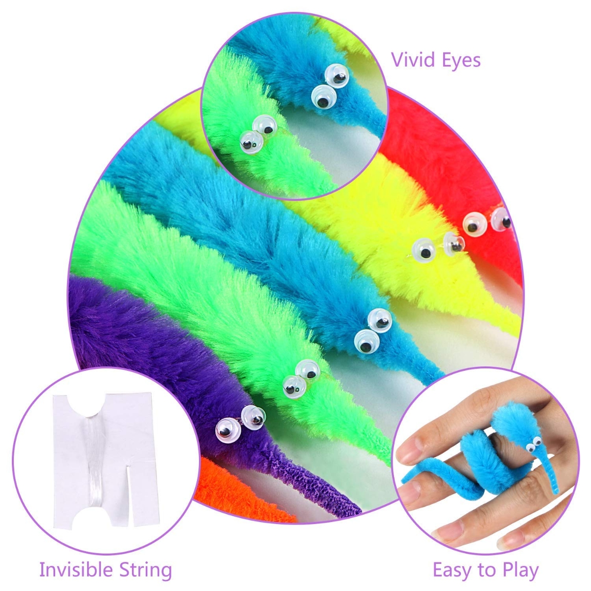 Wacky The Magic Assorted Worm Figure Unisex, 3-4 Years