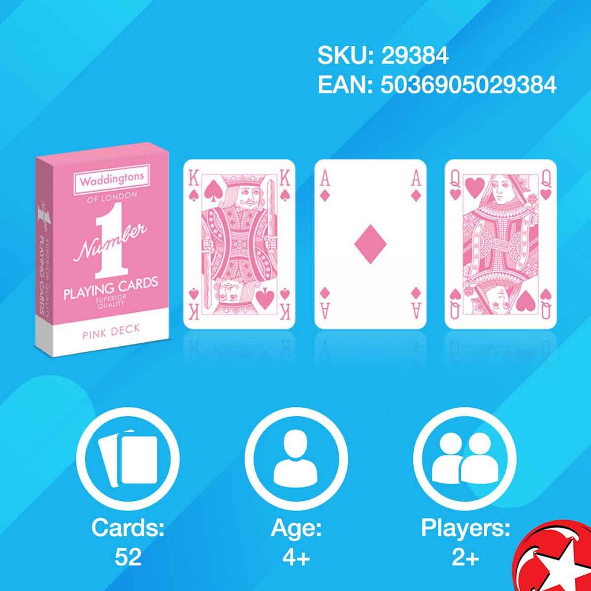 وادينغستونز لعبة بطاقات وردية رقم 1 للجنسين عمر 5-7 سنوات