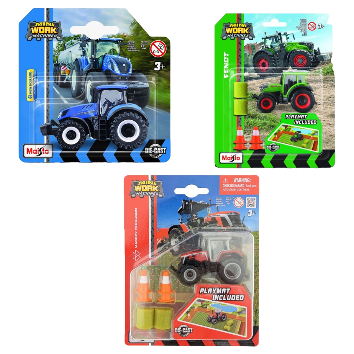 مايستو مجموعة لعب جرار مزرعة صغير مصبوبة معدنية متنوعة للأولاد، 3-4 سنوات