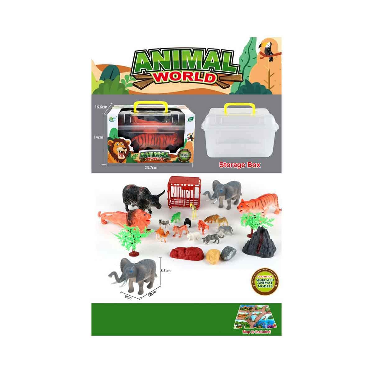 Jia Zhu 19-Piece Wild Animal Figure Set Unisex, 3-4 Years