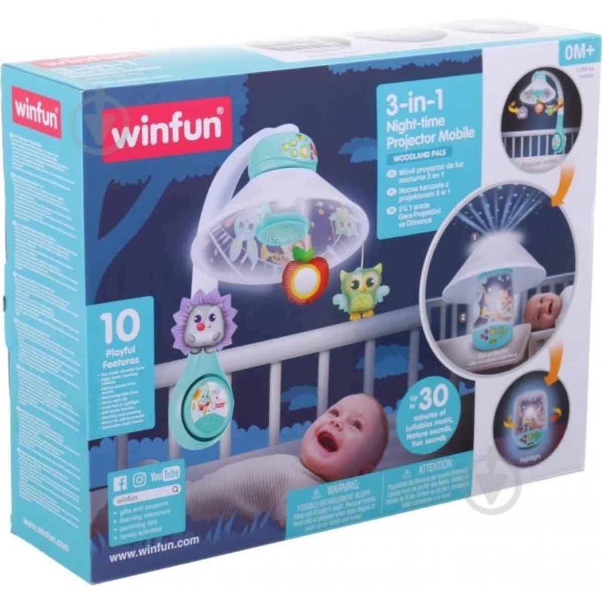 Winfun 3-in-1 Night Time Projector Mobile Toddler, 0-2 Years