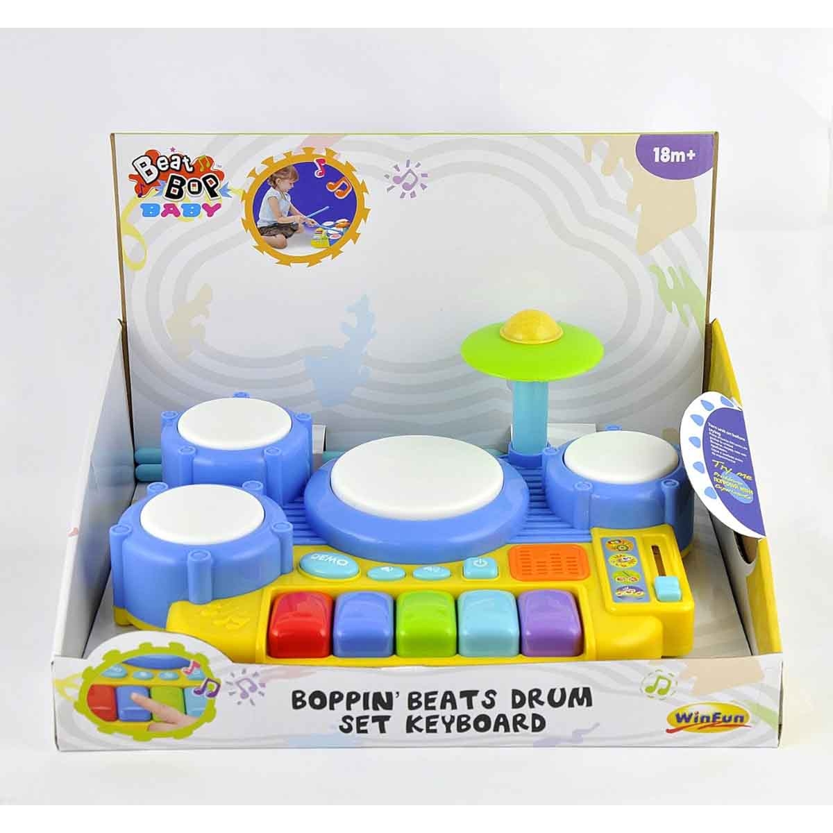 وين فن طقم طبول بوبين بيتس للأطفال عمر 0-2 سنوات