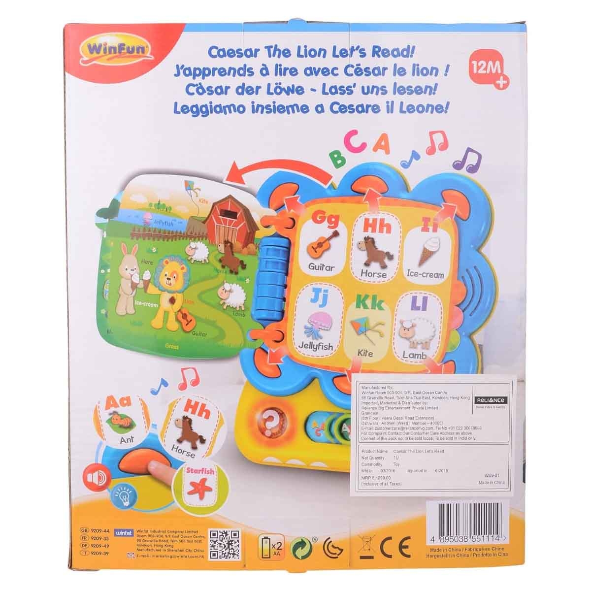 Winfun Caesar The Lion Let’s Read! Book Toddler, 0-2 Years