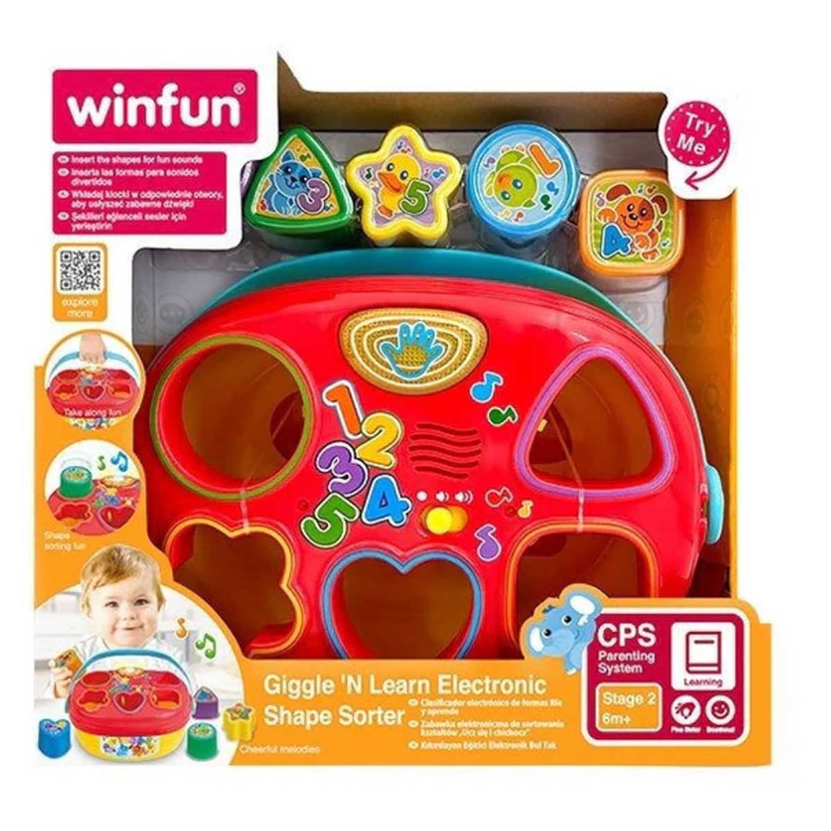 Winfun Giggle 'N Learn Electronic Shape Sorter Toddler, 0-2 Years