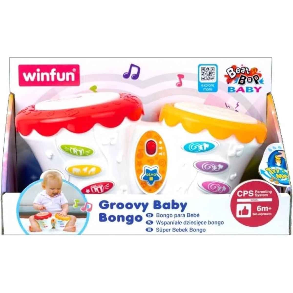 وين فن طبل غروفي بيبي بونغو للأطفال عمر 0-2 سنوات