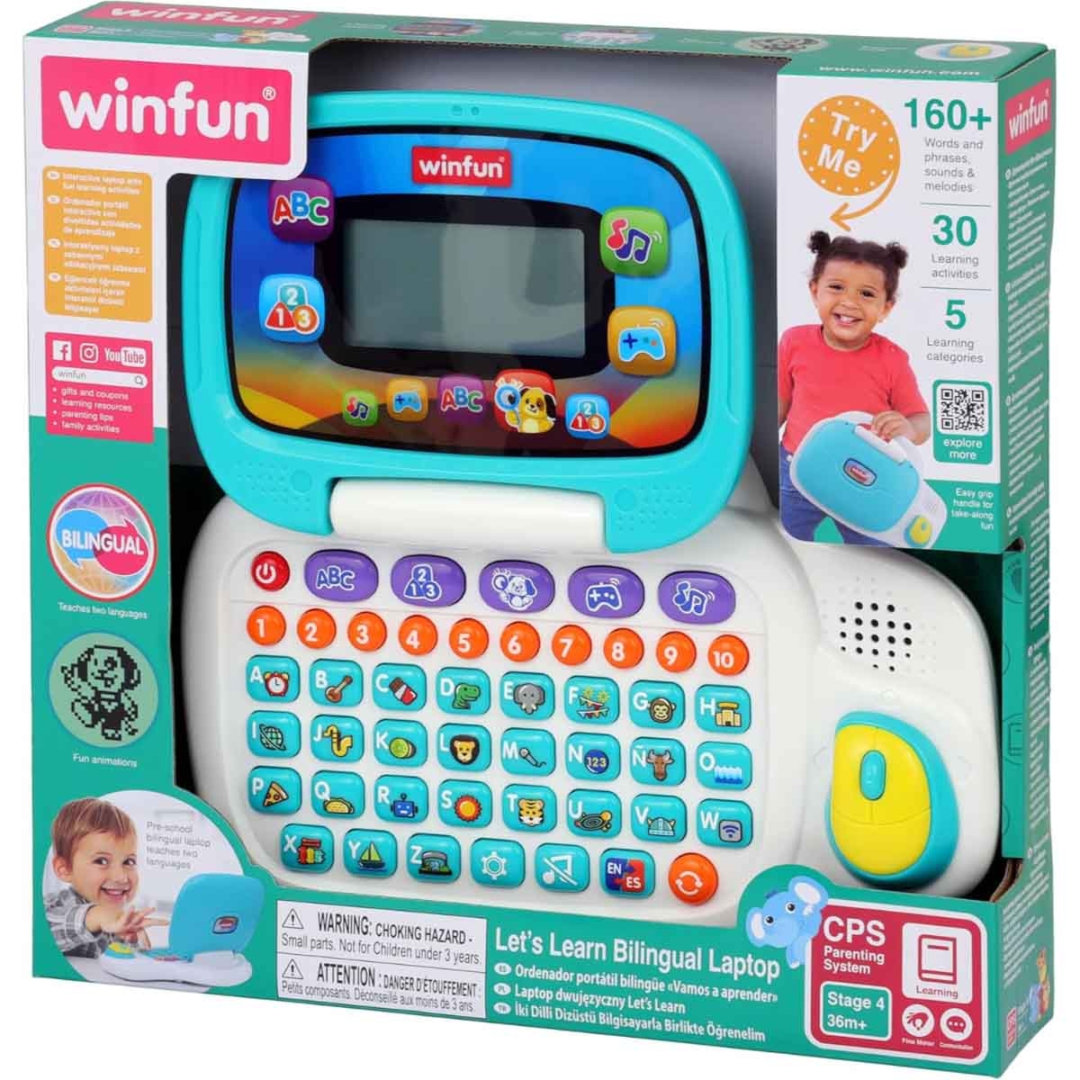 وين فن لابتوب ثنائي اللغة لتس ليرن للأطفال عمر 0-2 سنوات
