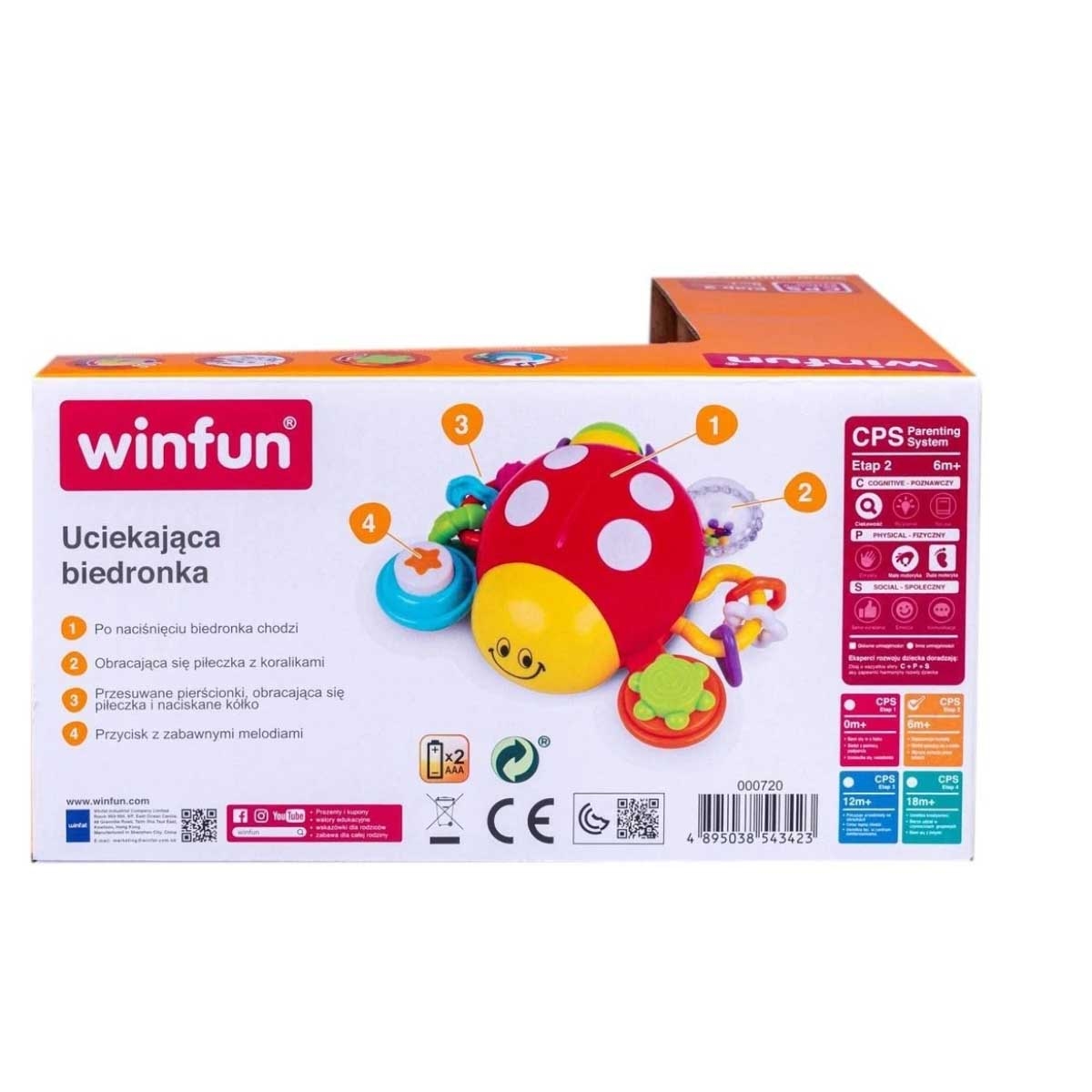 Winfun Press 'N Go Activity Ladybug Interactive Toy Toddler, 0-2 Years