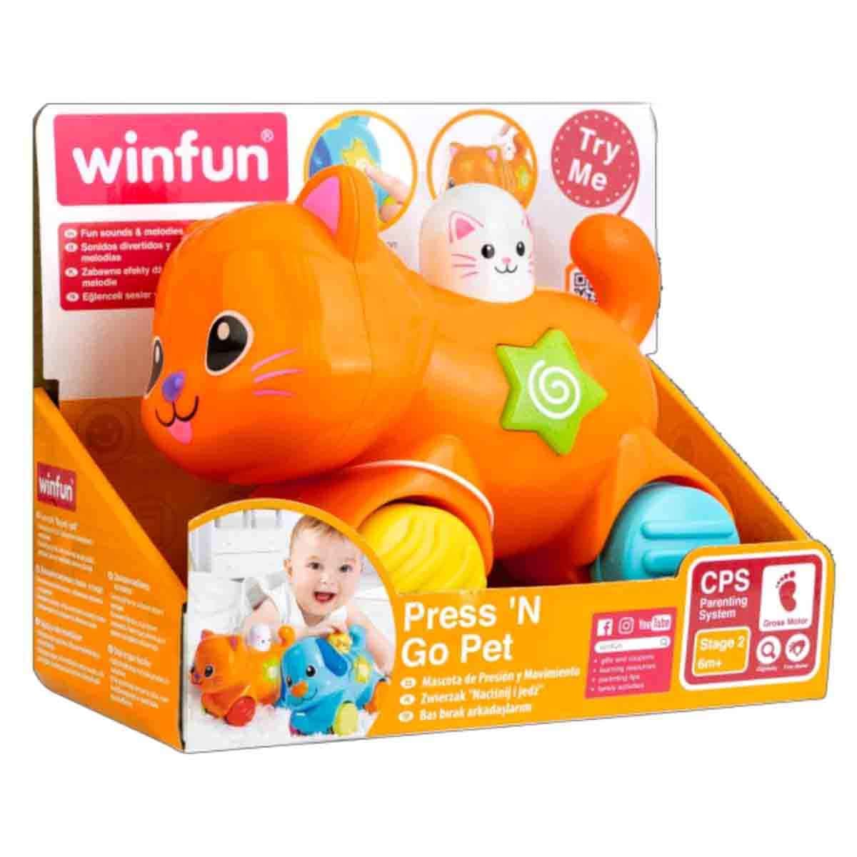 Winfun Press ’N Go Pet-Kitten Interactive Toy Toddler, 0-2 Years