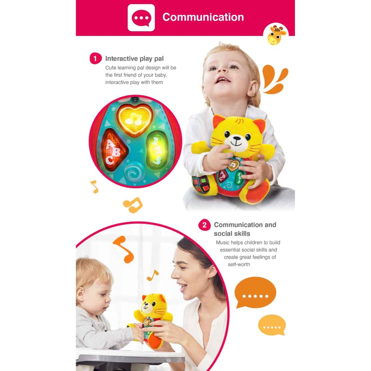 Winfun Sing 'N Learn With Me-Kelsey Cat Interactive Toy Toddler, 0-2 Years