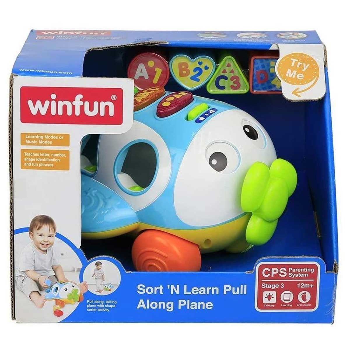 Winfun Sort 'N Learn Pull Along Plane Toy Toddler, 0-2 Years